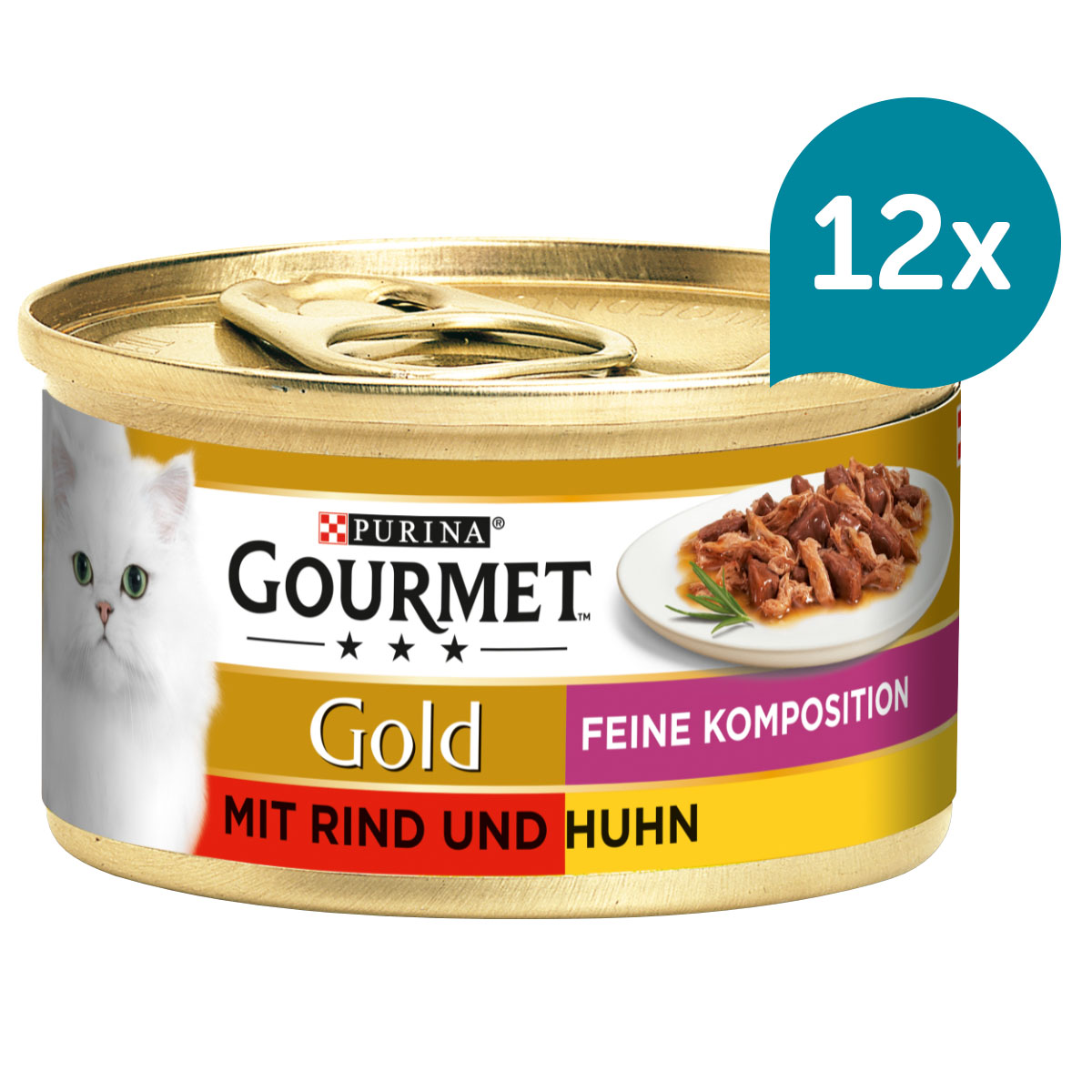 Levně Gourmet Gold Feine Komposition hovězí a kuřecí maso 12 × 85 g