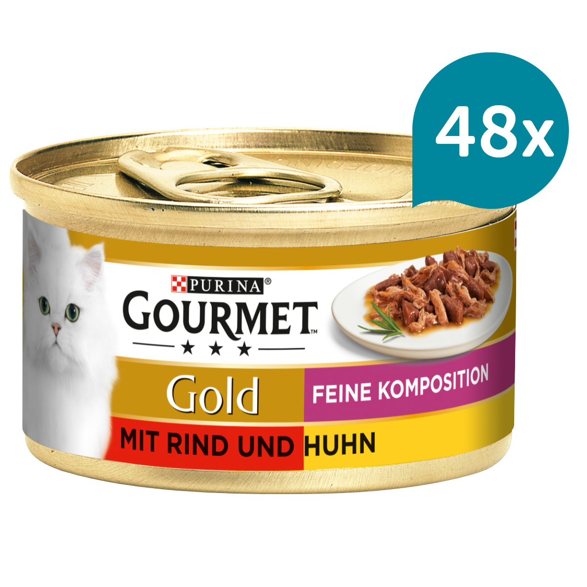 Levně Gourmet Gold Feine Komposition hovězí a kuřecí maso 48 × 85 g