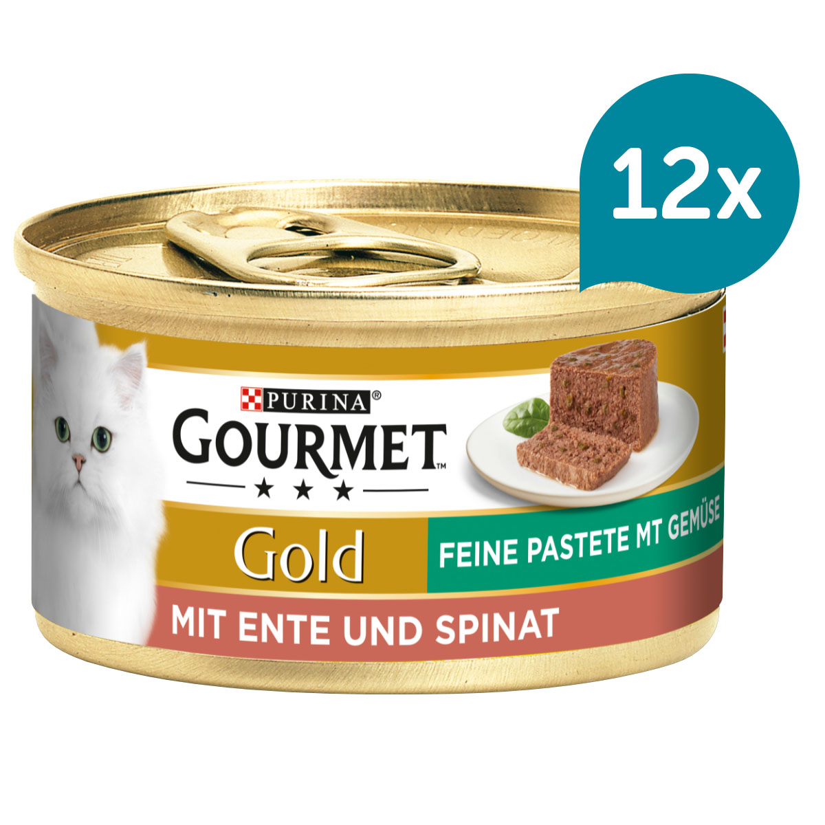 Levně Gourmet Gold jemná paštika kachna se špenátem 12 × 85 g