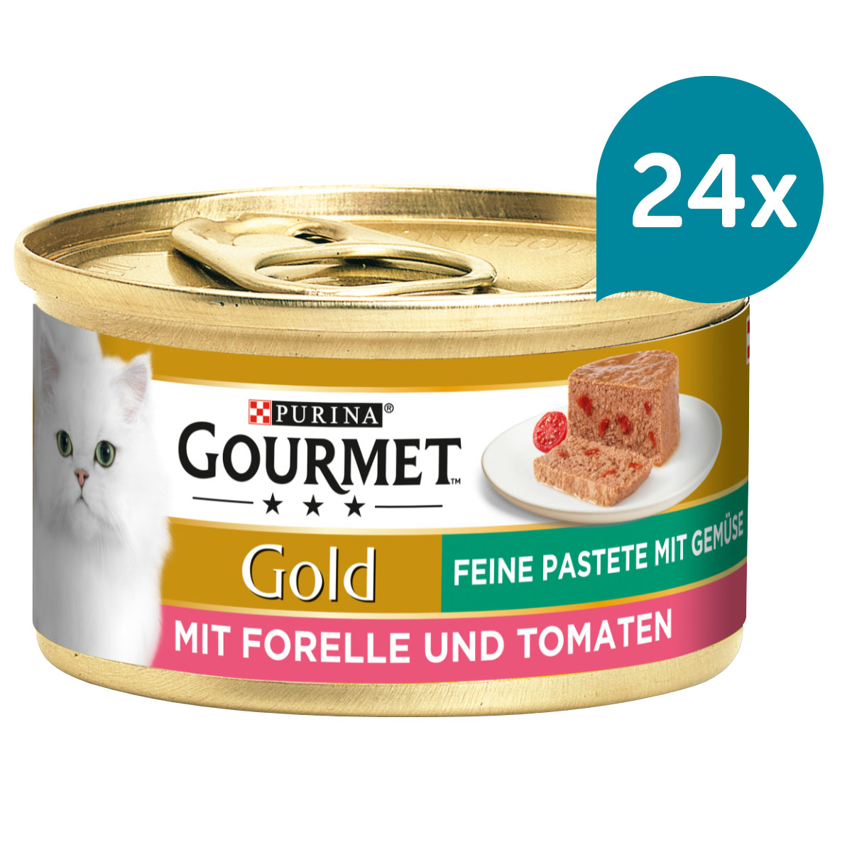 Levně Gourmet Gold Jemná paštika pstruh s rajčaty 24 × 85 g