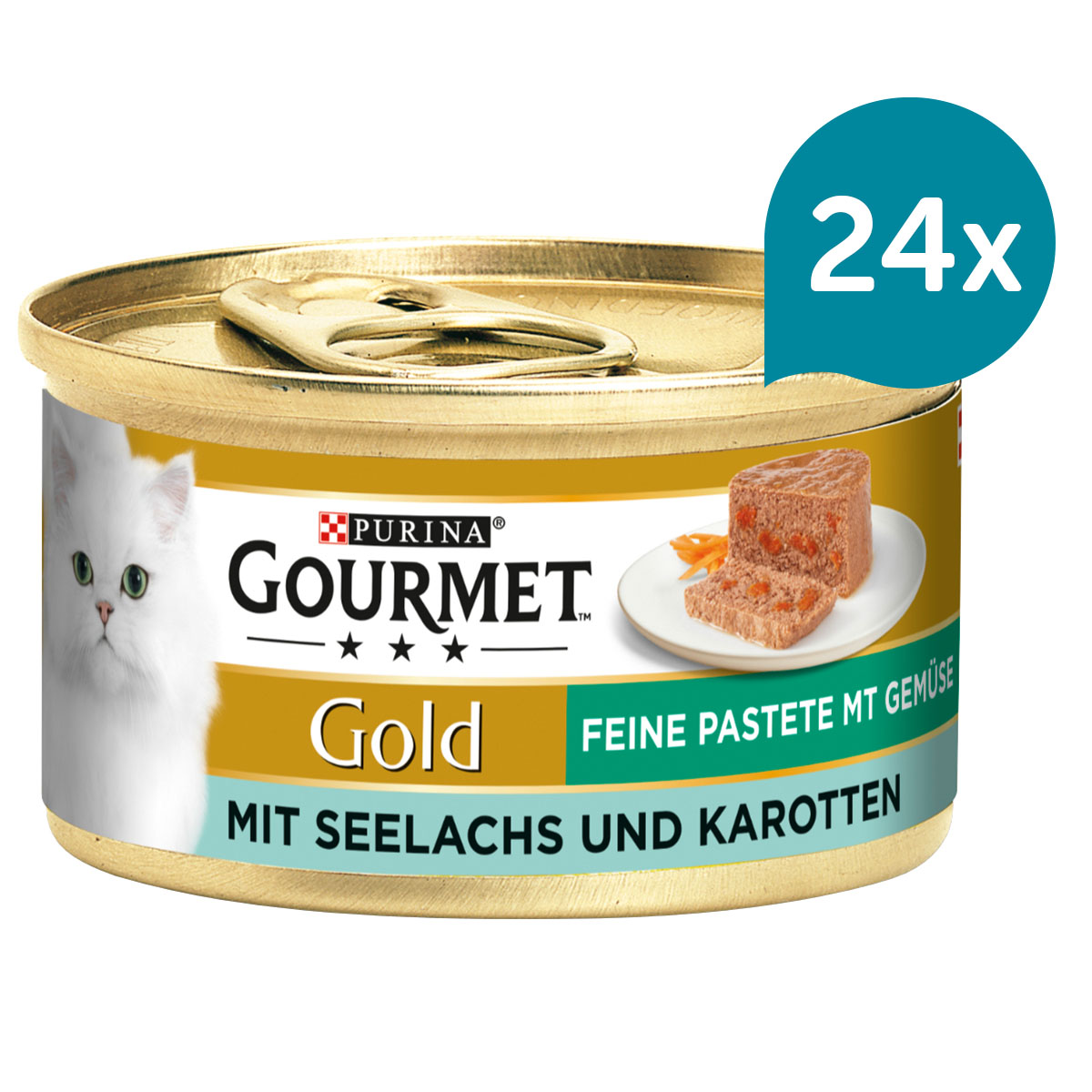 Gourmet Gold jemná paštika s treskou tmavou a mrkví 24 × 85 g