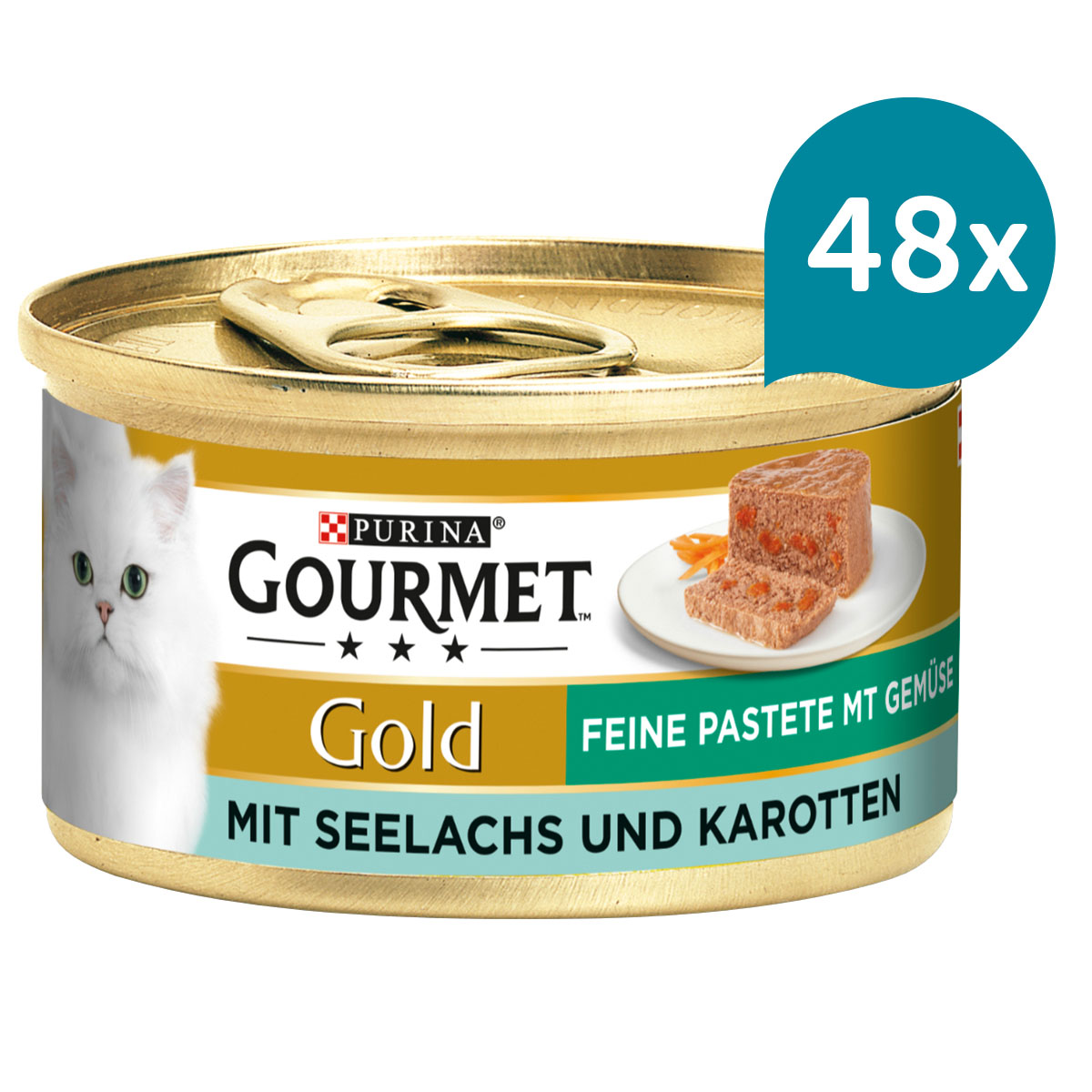 Levně Gourmet Gold jemná paštika s treskou tmavou a mrkví 48 × 85 g