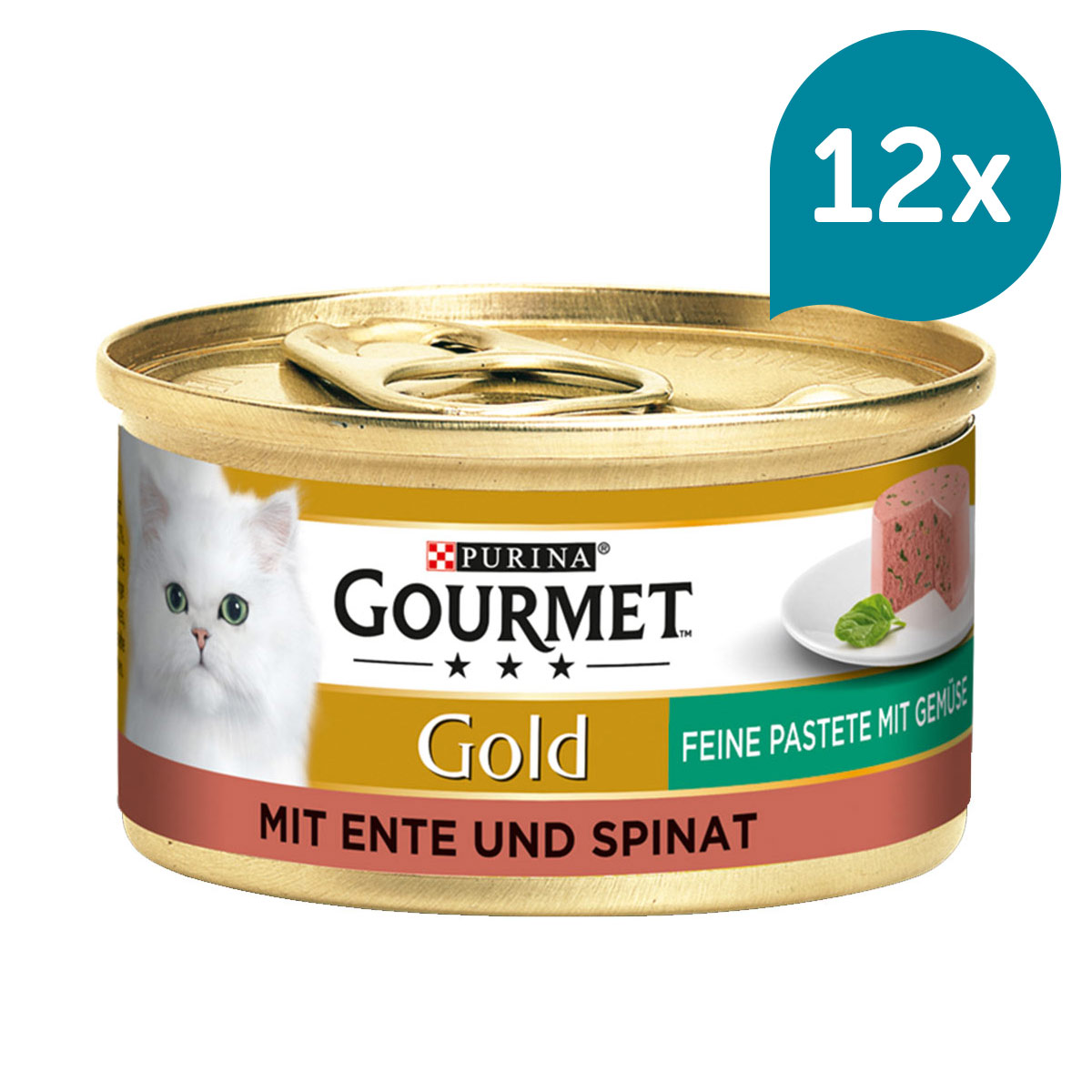 GOURMET Gold Feine Pastete mit Gemüse Ente & Spinat 12x85g