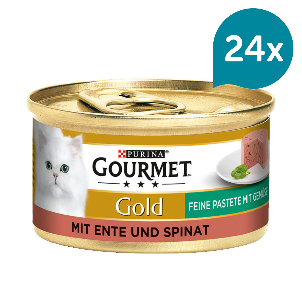 GOURMET Gold Feine Pastete mit Gemüse Ente & Spinat 24x85g