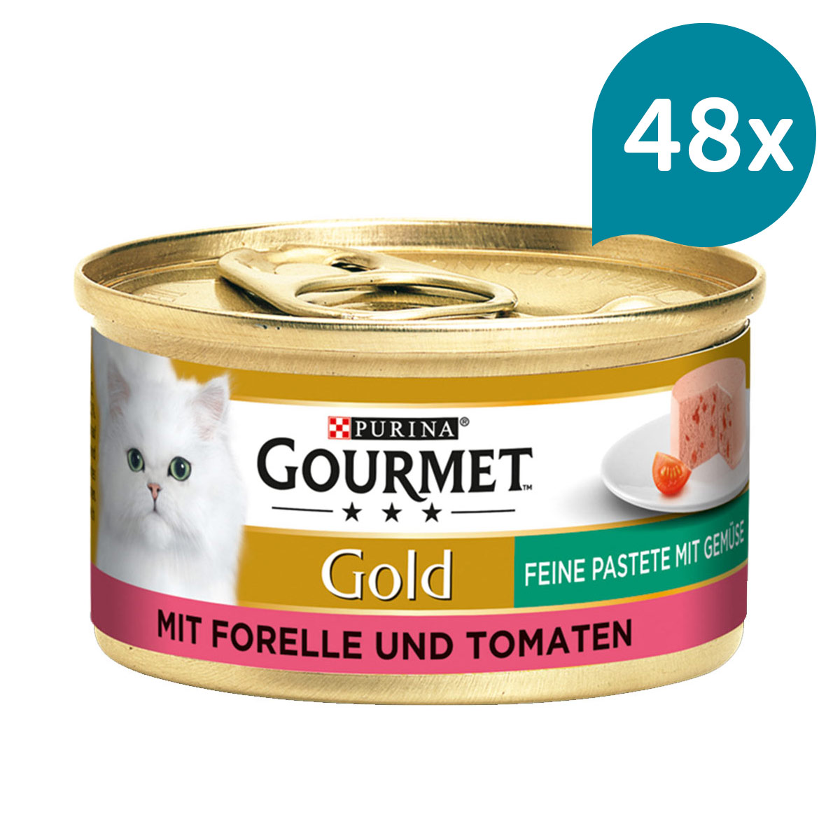 GOURMET Gold Feine Pastete mit Gemüse Forelle &Tomaten 48x85g