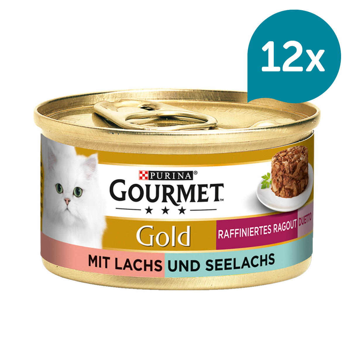 GOURMET Gold Raffiniertes Ragout Duetto Lachs & Seelachs 12x85g