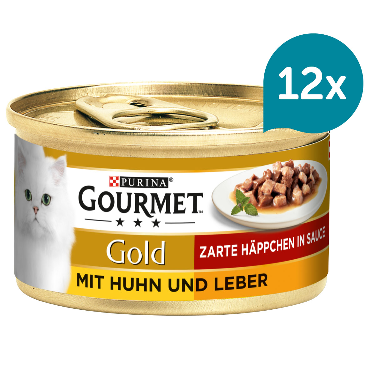 GOURMET Gold Zarte Häppchen in Sauce mit Huhn und Leber 12x85g