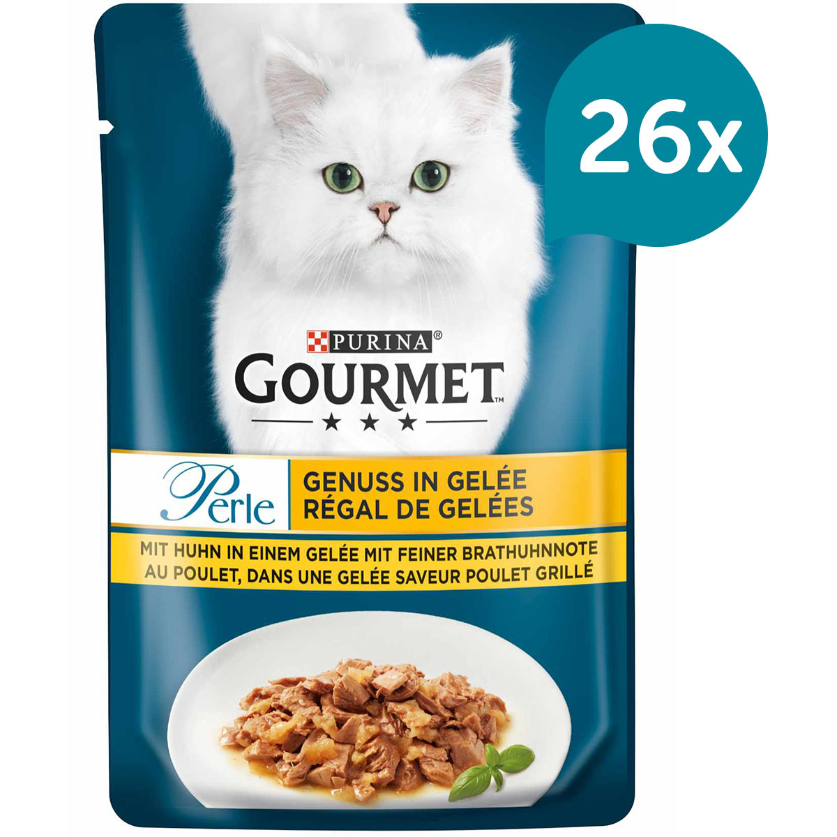 GOURMET Perle Genuss in Gelee mit Huhn 26x85g