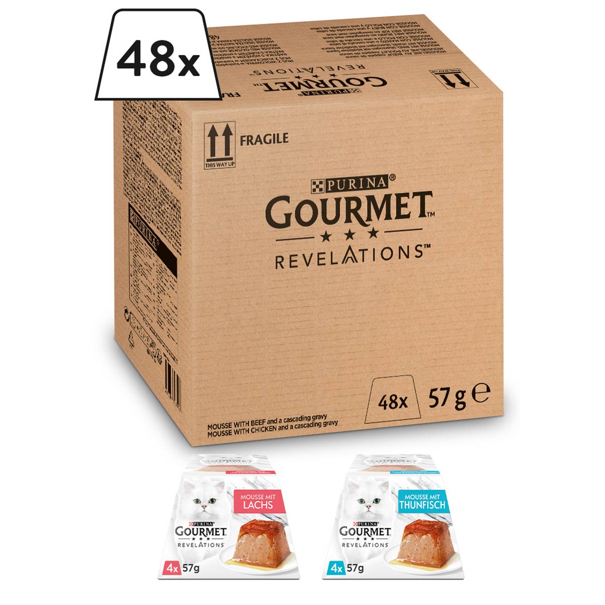 GOURMET Revelations Mousse losos a tuňák, 48 × 57 g