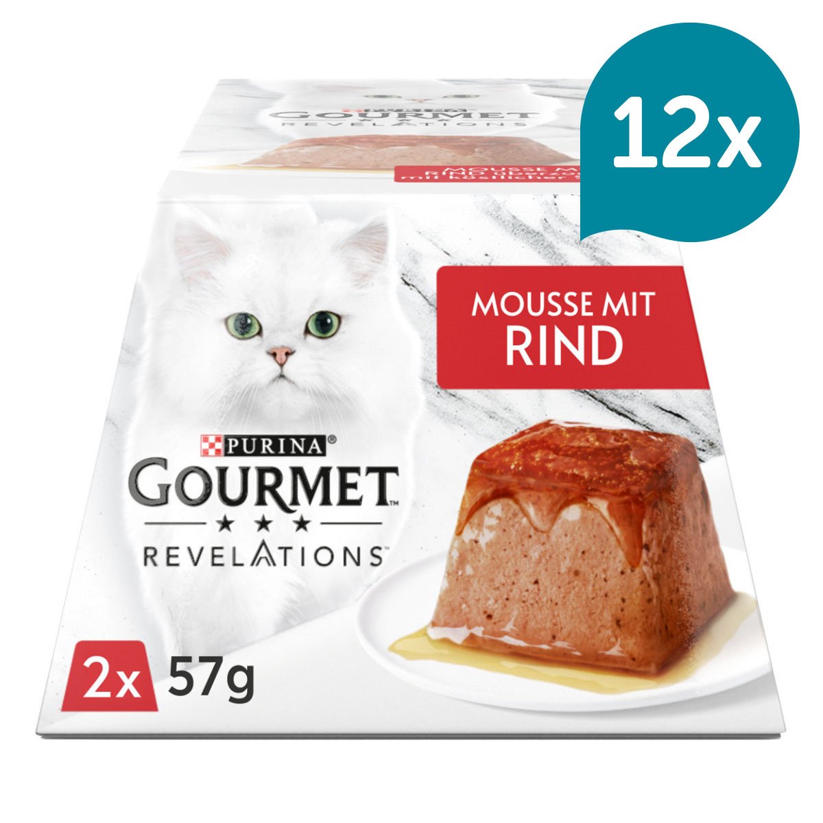 Levně GOURMET Revelations pěna v omáčce, s hovězím masem 12× 2× 57 g