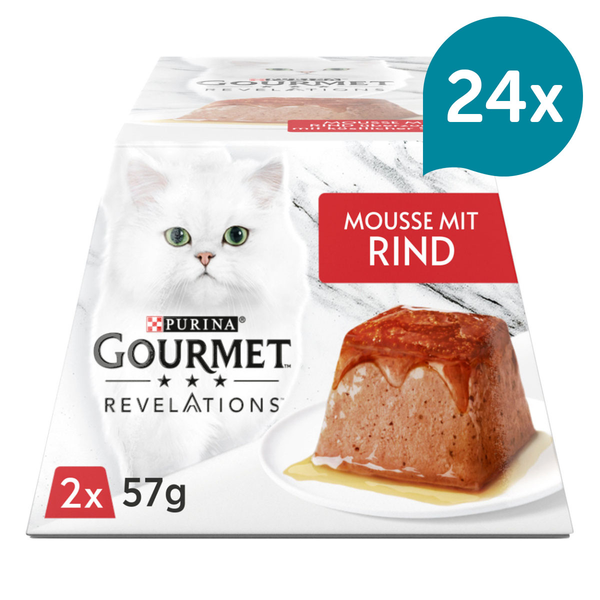 Levně GOURMET Revelations pěna v omáčce, s hovězím masem 24× 2× 57 g