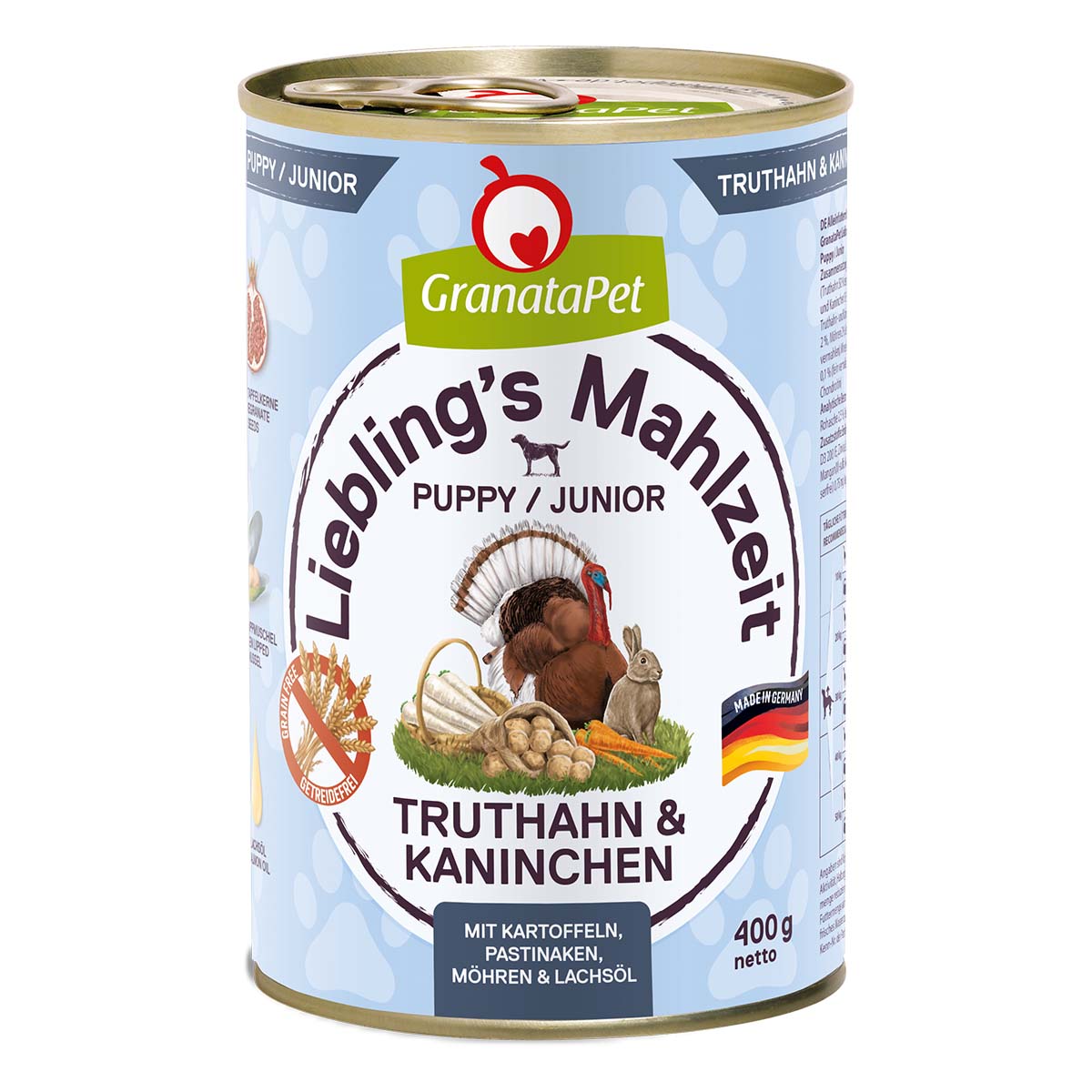 Levně GranataPet Liebling's Mahlzeit Junior s krocaním masem a králíkem 12 × 400 g