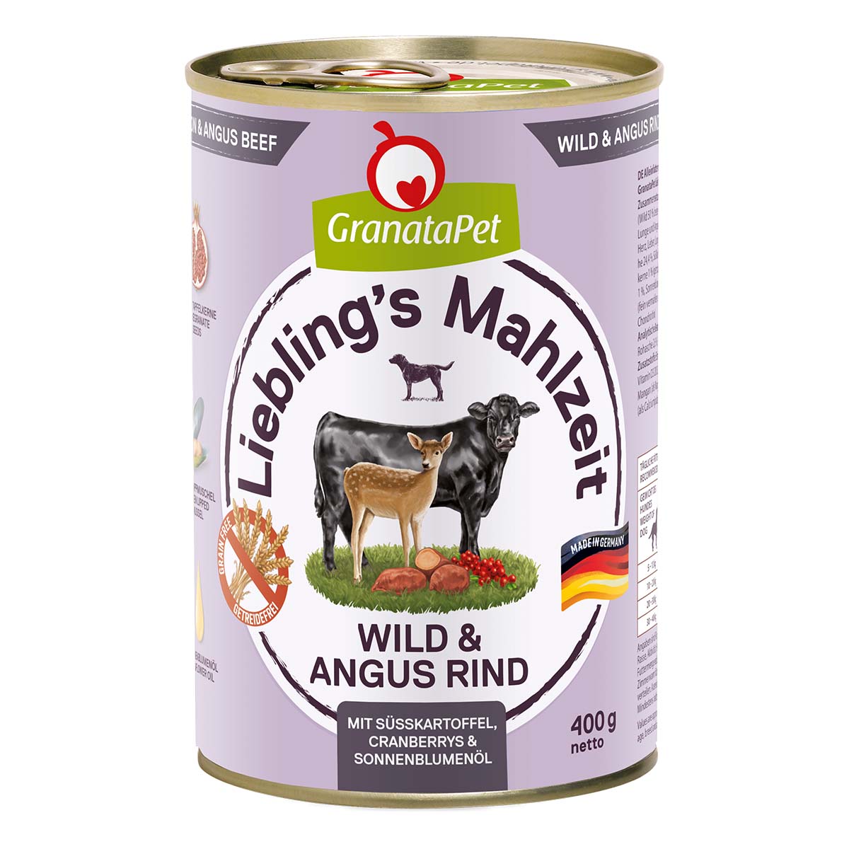 Levně GranataPet Liebling's Mahlzeit zvěřina a hovězí Angus, batáty, brusinky, slunečnicový olej 6× 400 g