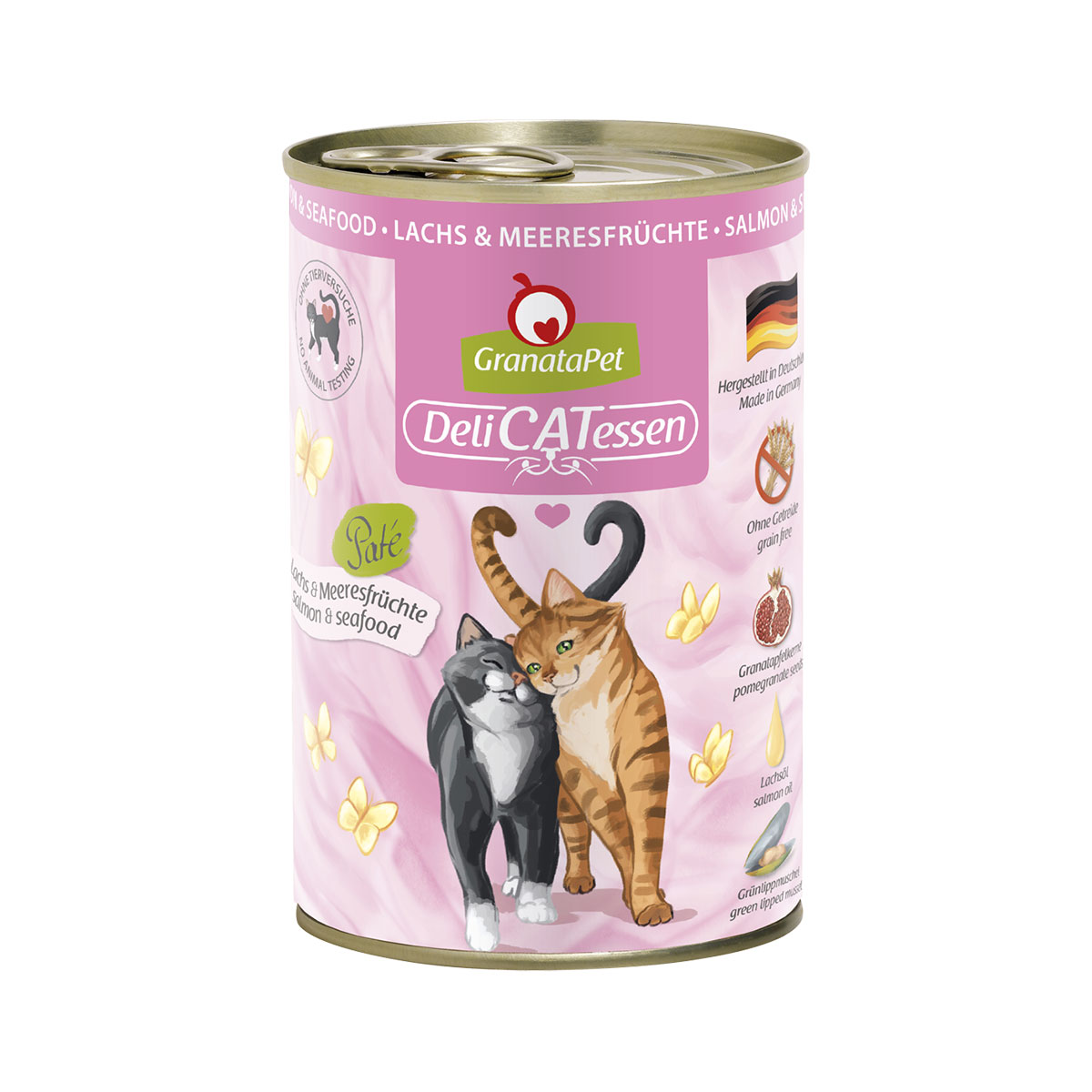 GranataPet Katze – Delicatessen Dose Lachs & Meeresfrüchte 6x400g