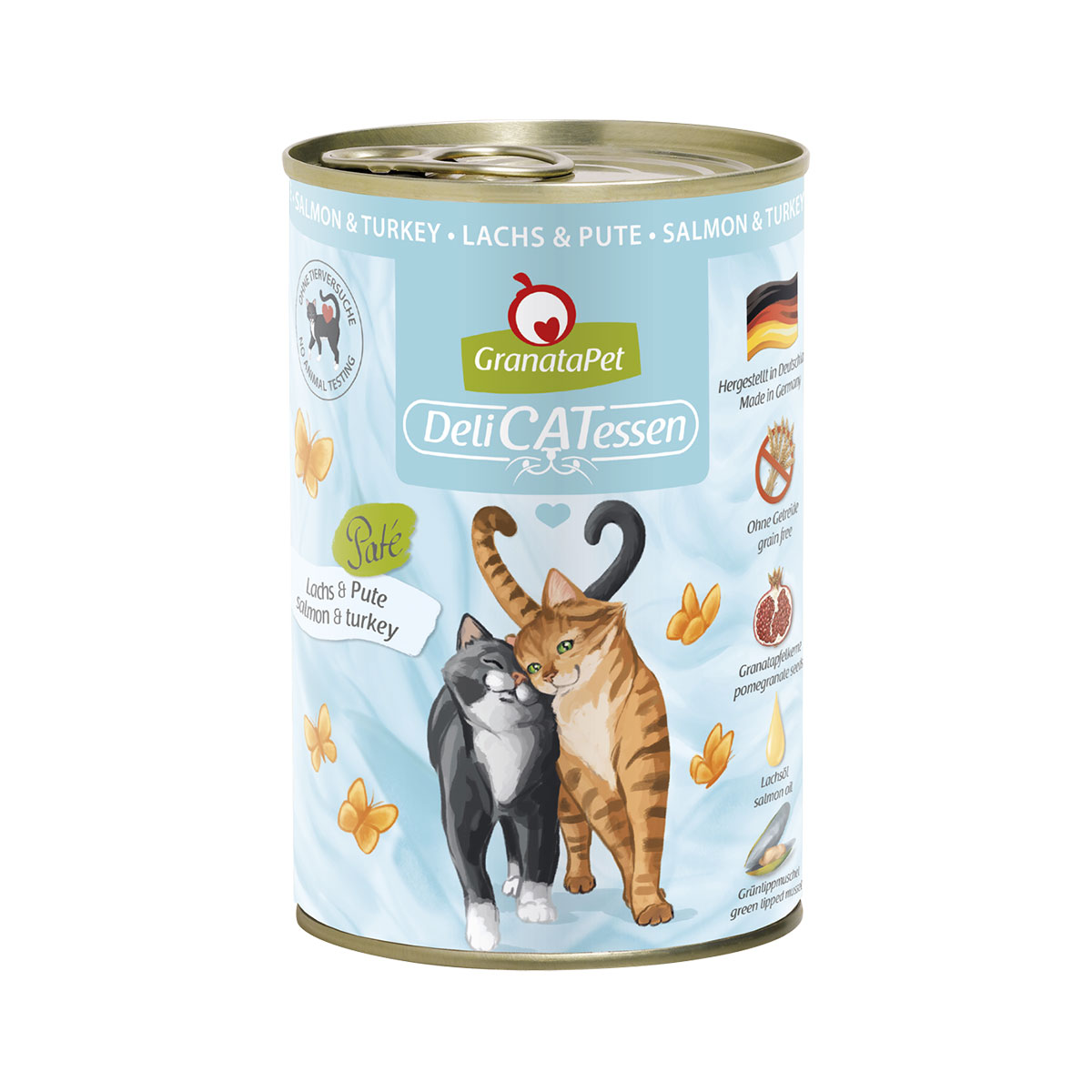 GranataPet pro kočky – Delicatessen konzerva s lososem a krůtou 6× 400 g