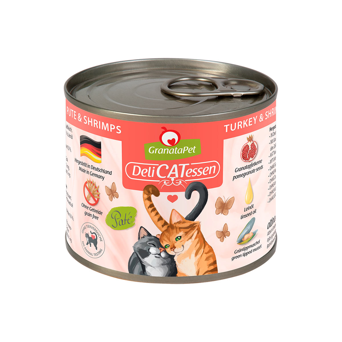 GranataPet pro kočky – Delicatessen konzerva, krůta a krevetami 12× 200 g