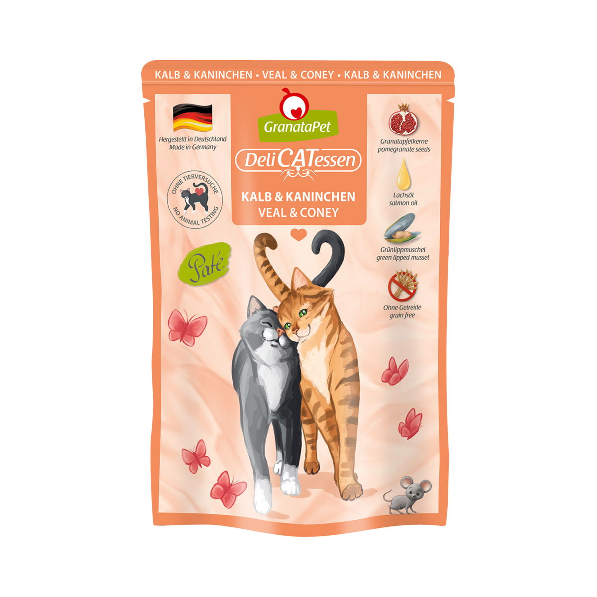 GranataPet pro kočky – Delicatessen Pouch telecí maso a králík 12 × 85 g