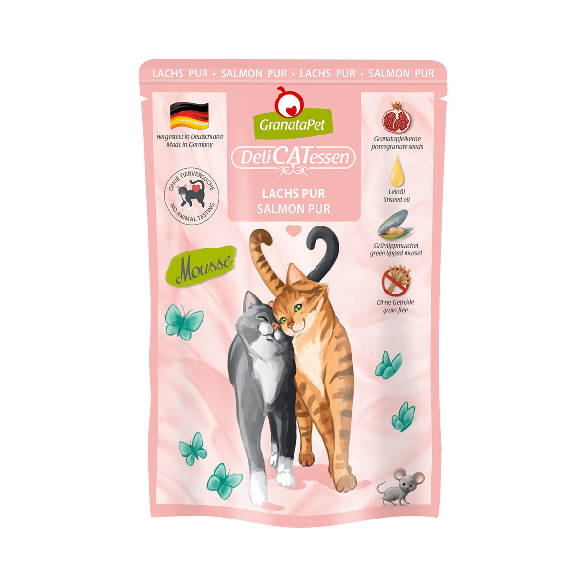 GranataPet pro kočky – Delicatessen Pouch čistý losos 12 × 80 g