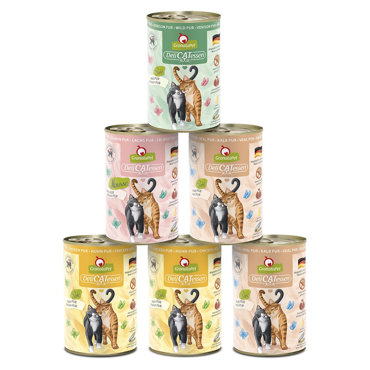 GranataPet Katze – DeliCatessen Pur, multipack 2 12 × 400 g