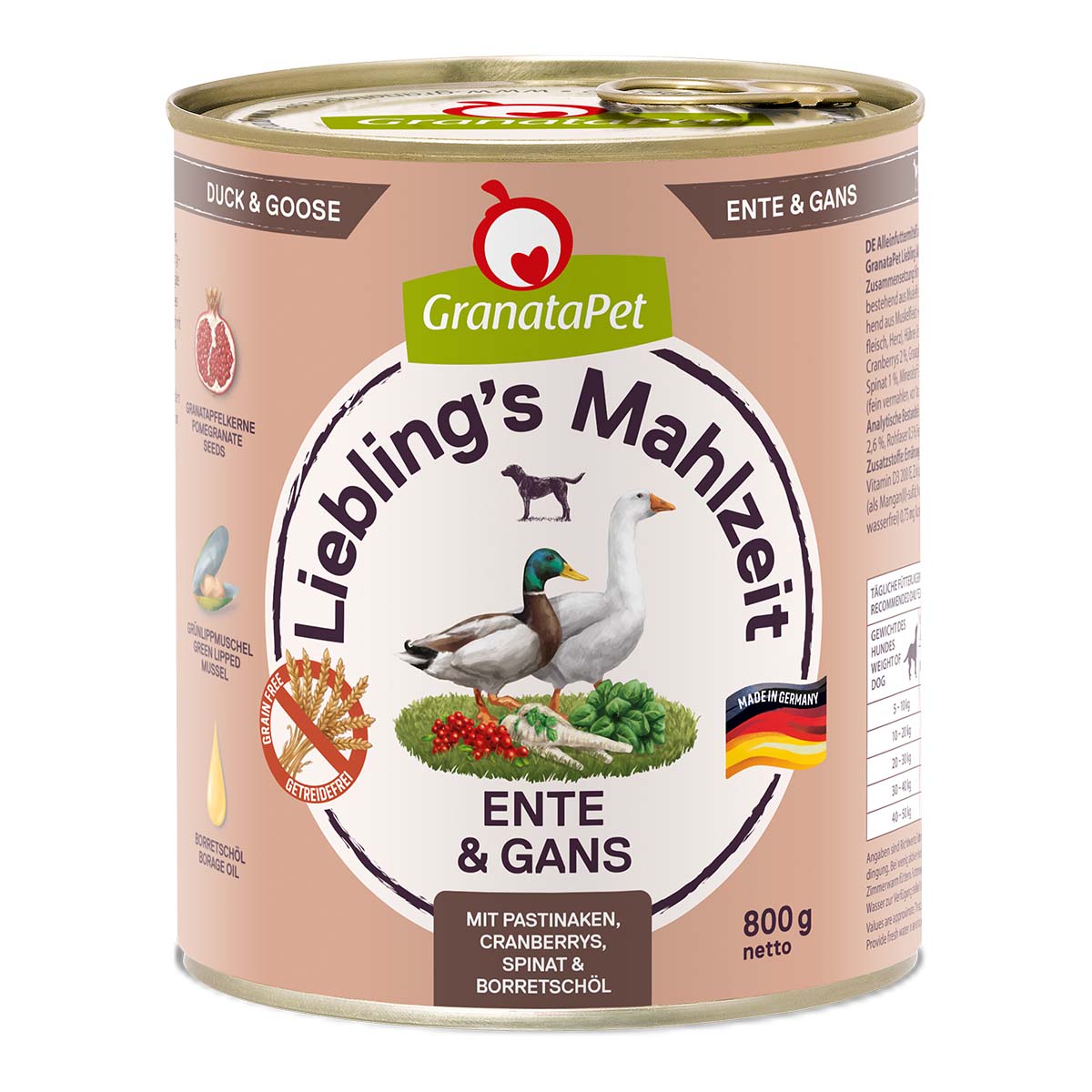 Levně GranataPet Liebling‘s Mahlzeit s kachnou a husou 12 × 800 g