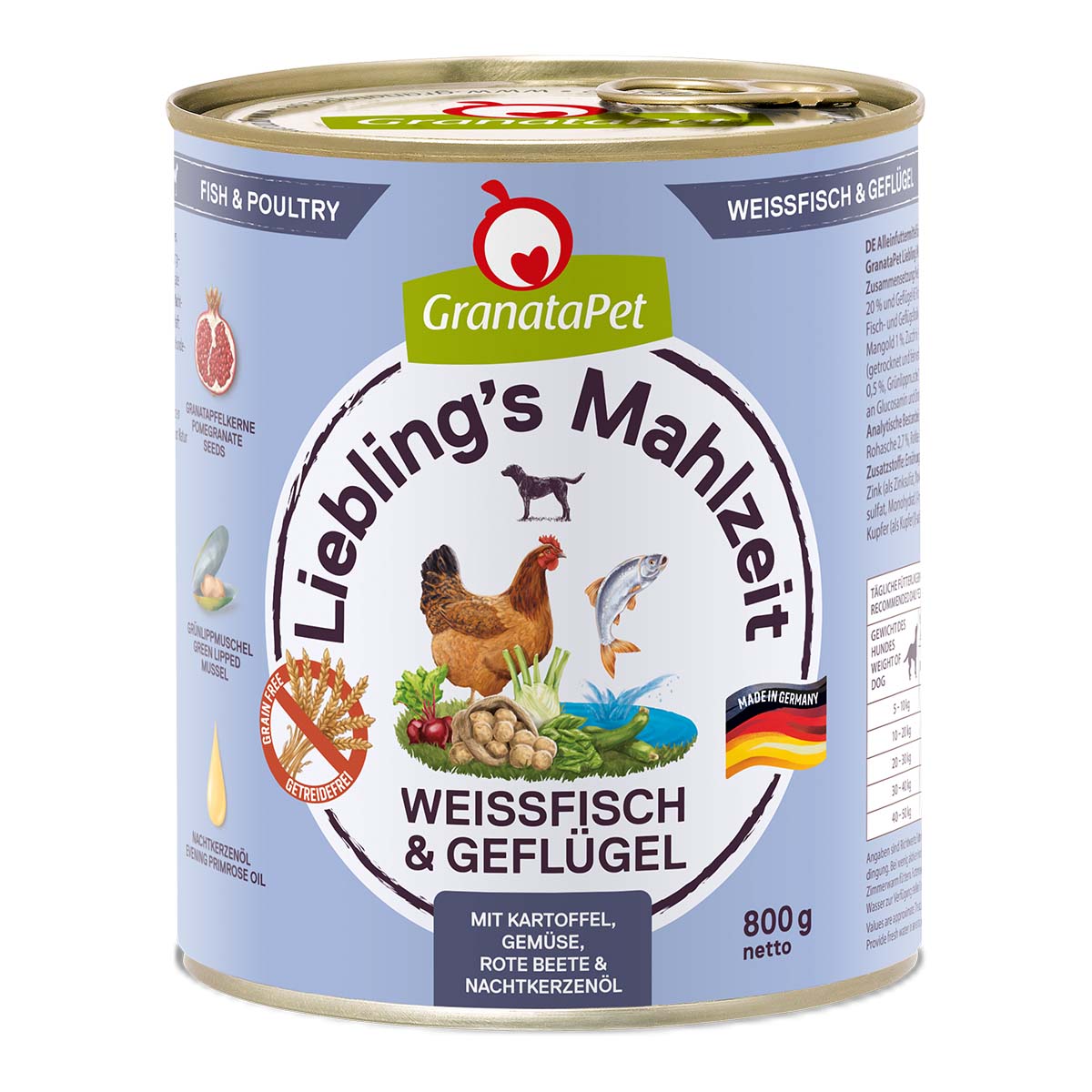 GranataPet Liebling's Mahlzeit bělomasé ryby a drůbež 6× 800 g