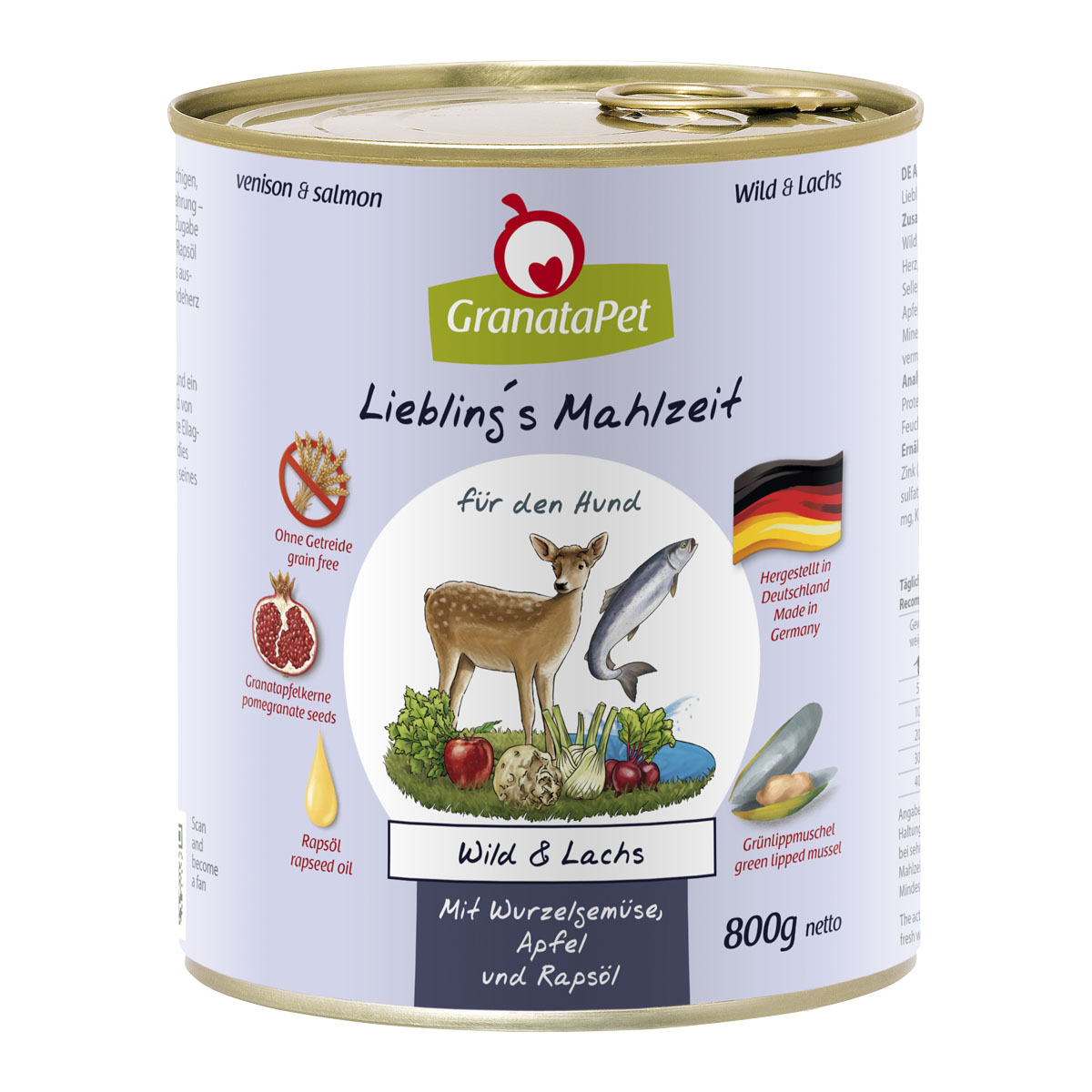 GranataPet Lieblingsmahlzeit zvěřina a losos 12 × 800 g
