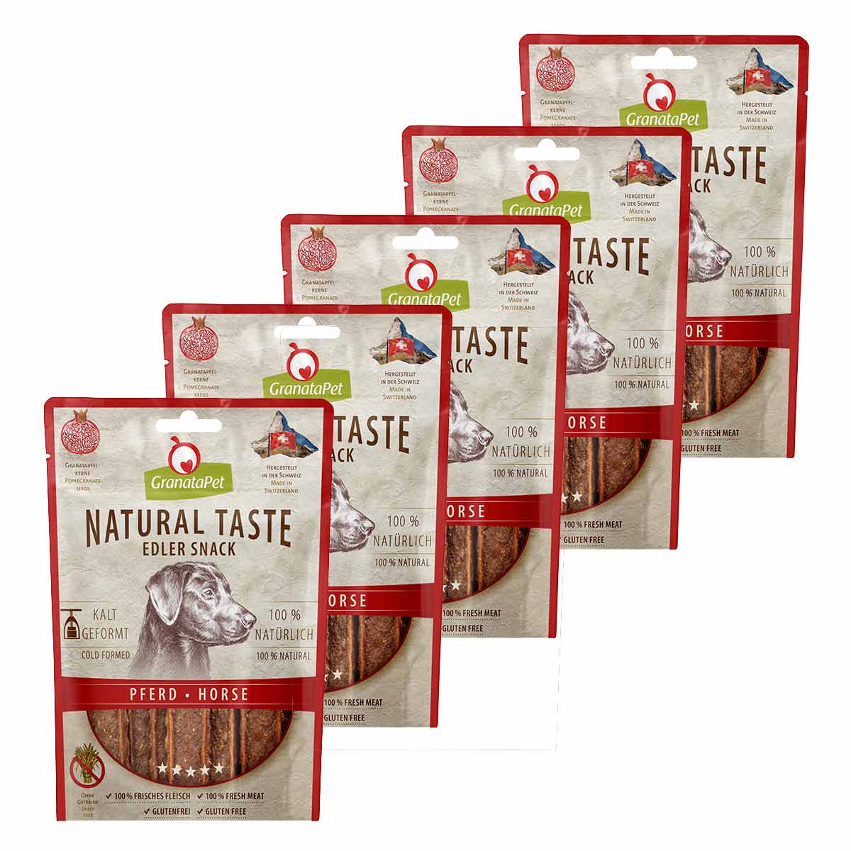 Levně GranataPet Natural Taste Edler Snack, Kůň 5 × 90 g