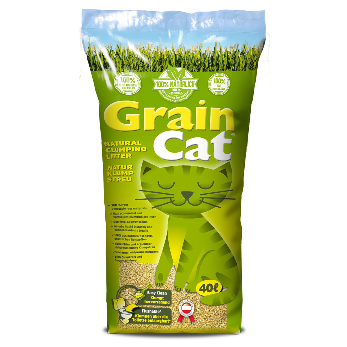 Green Cat přírodní podestýlka pro kočky 40 l