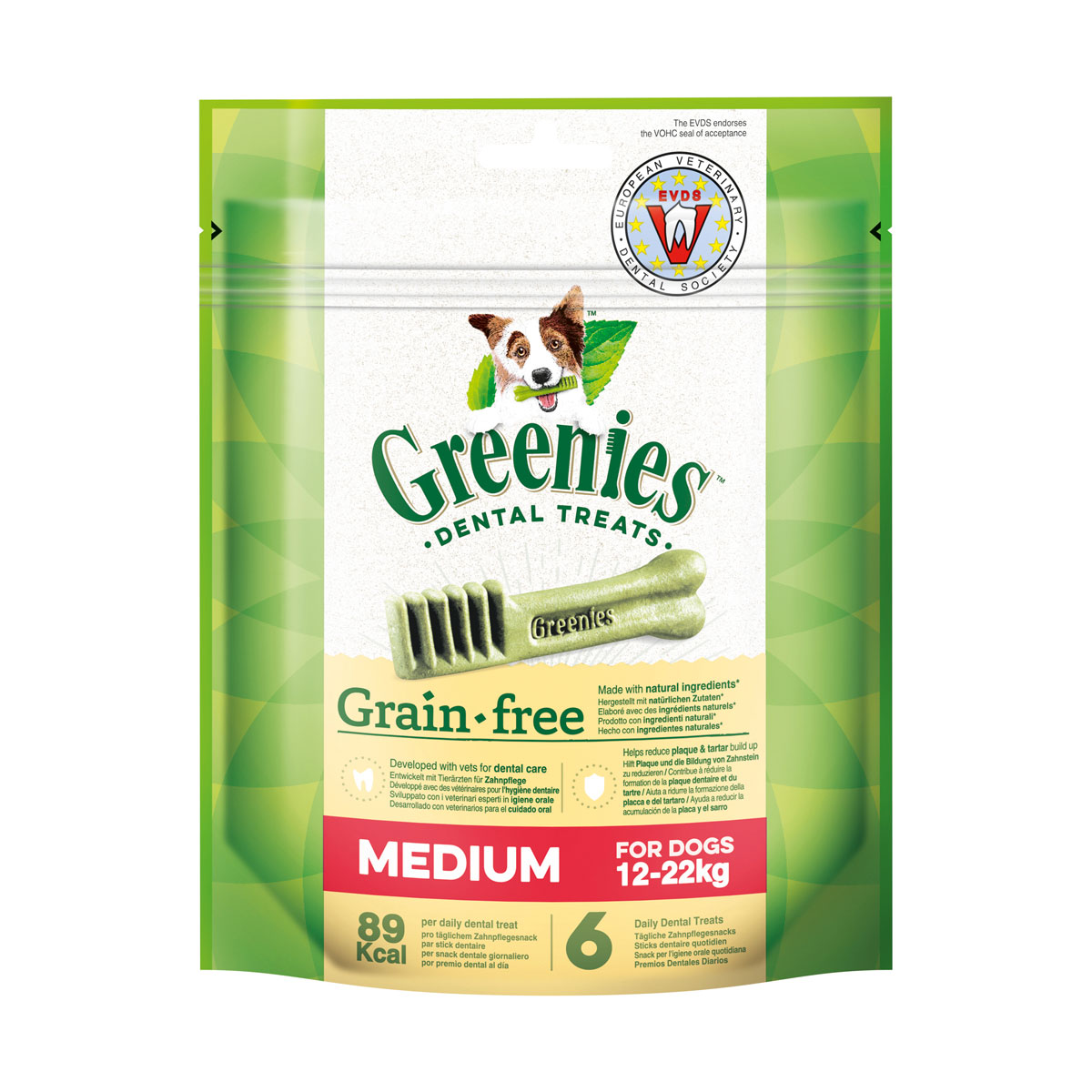 Greenies Grain Free Medium pamlsky pro péči o zuby psů od 11 do 22 kg – 170 g