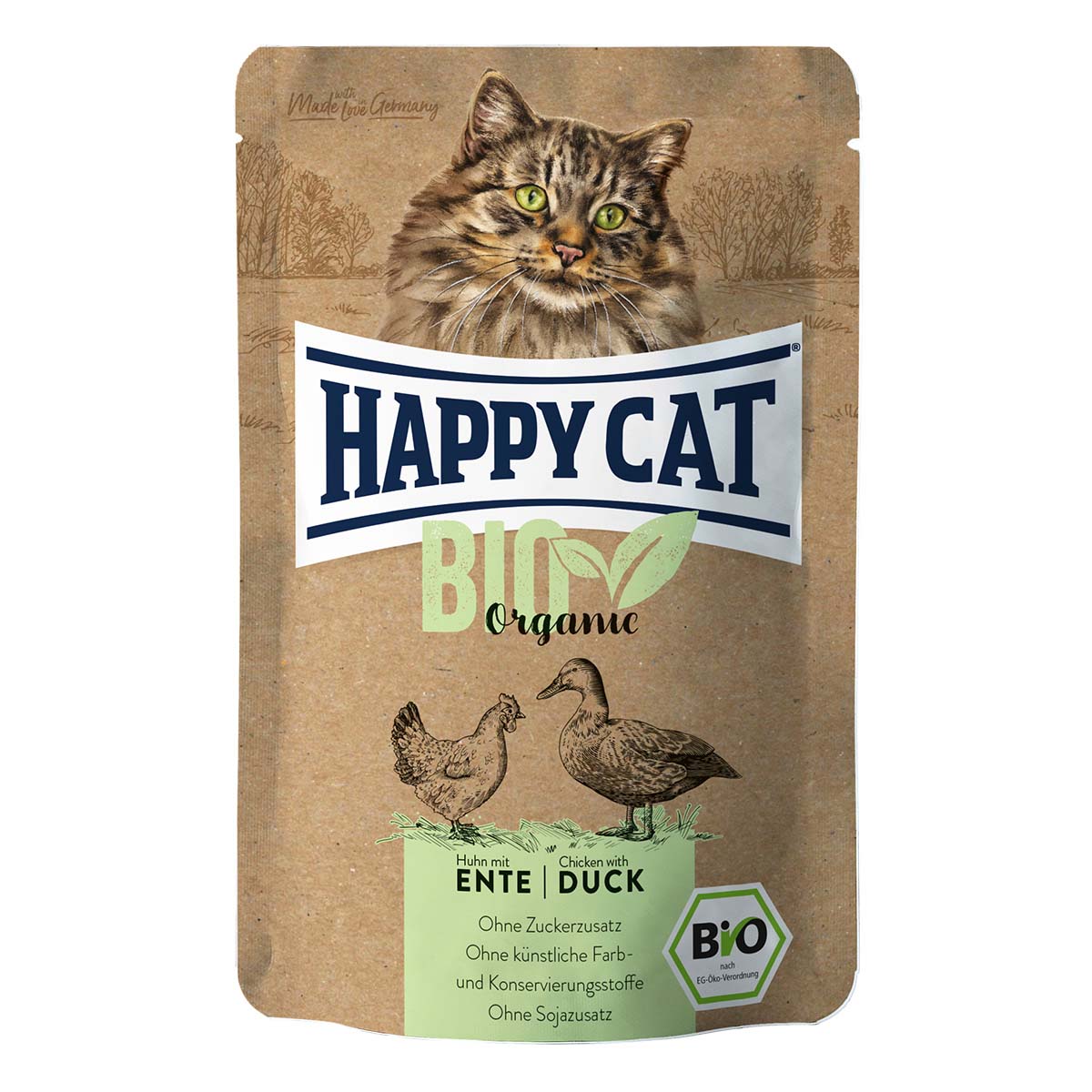Levně Happy Cat Bio Pouch kuře a kachna 12 × 85 g