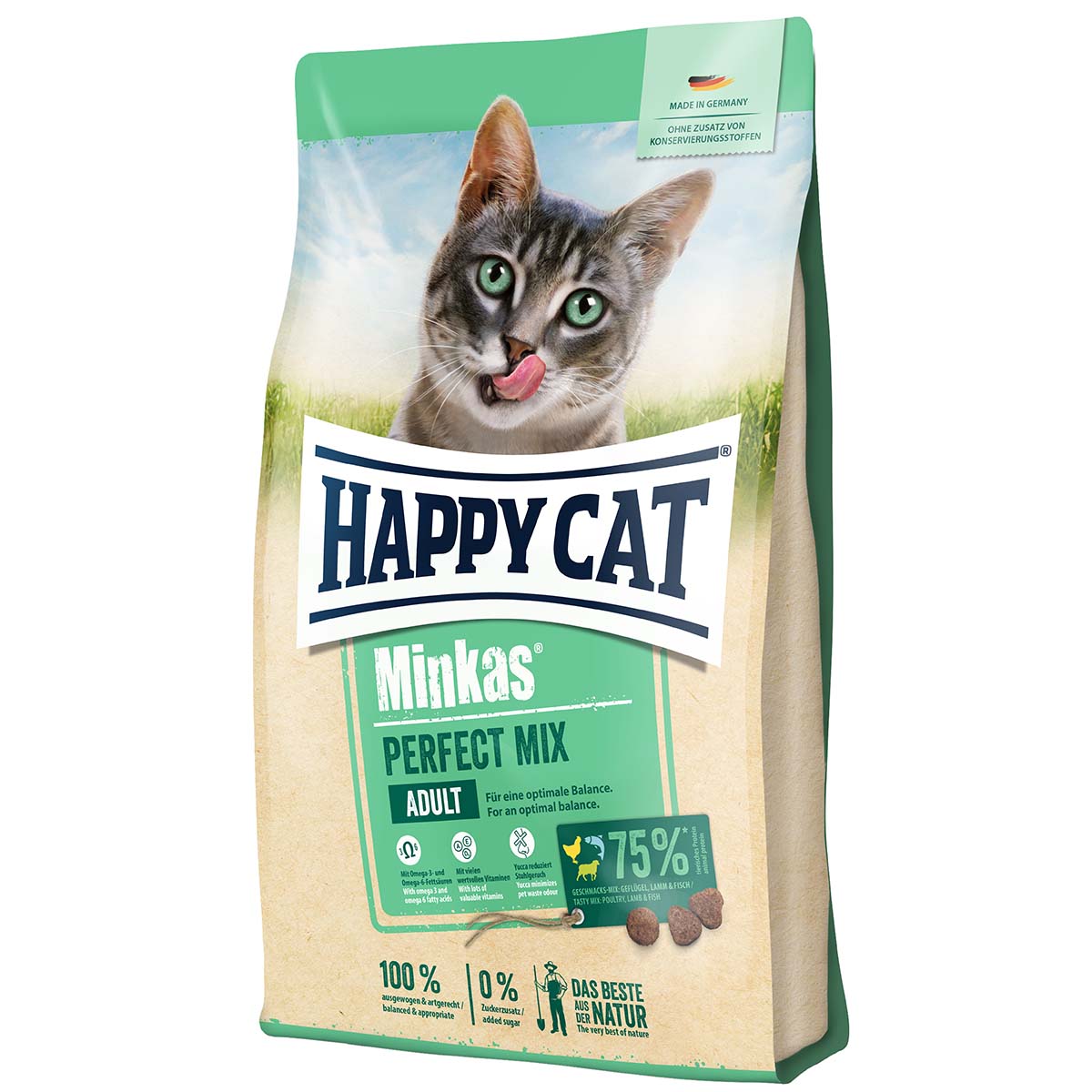 Happy Cat Minkas Perfect Mix drůbež, ryby a jehněčí 2× 10 kg