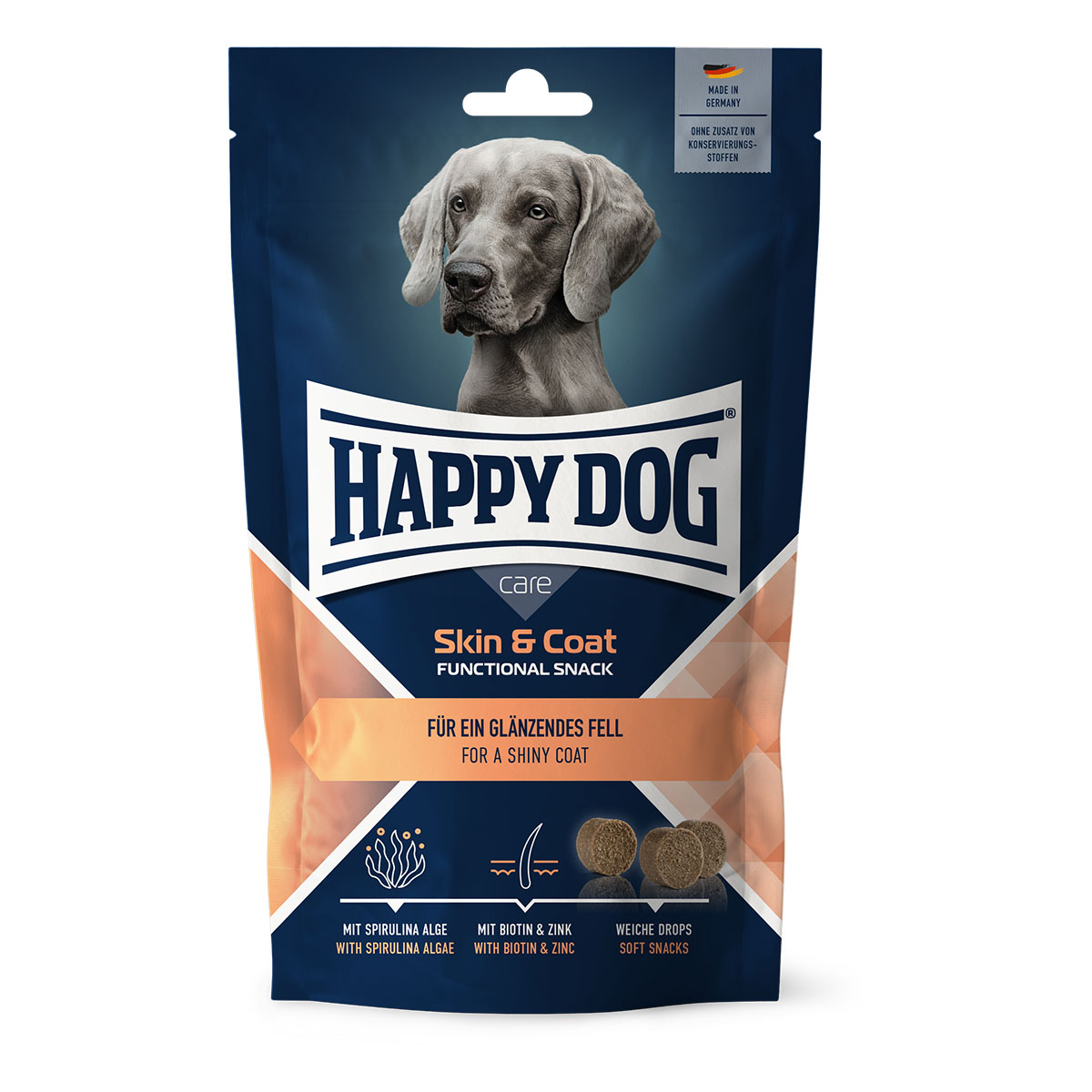 Levně Happy Dog Care Snack Skin & Coat 100 g