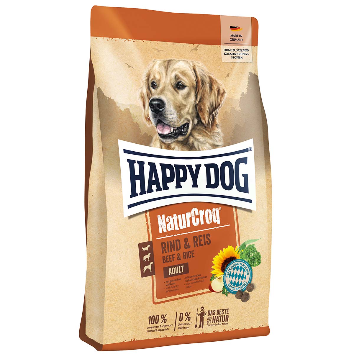 Levně Happy Dog NaturCroq hovězí a rýže 15 kg