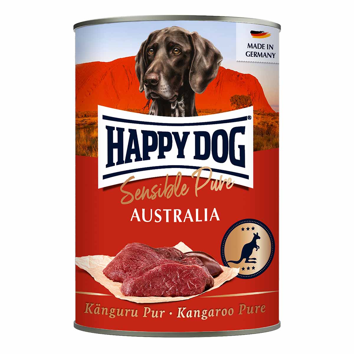 Happy Dog Pur s čistým klokaním masem 6 × 400 g 5 + 1 zdarma