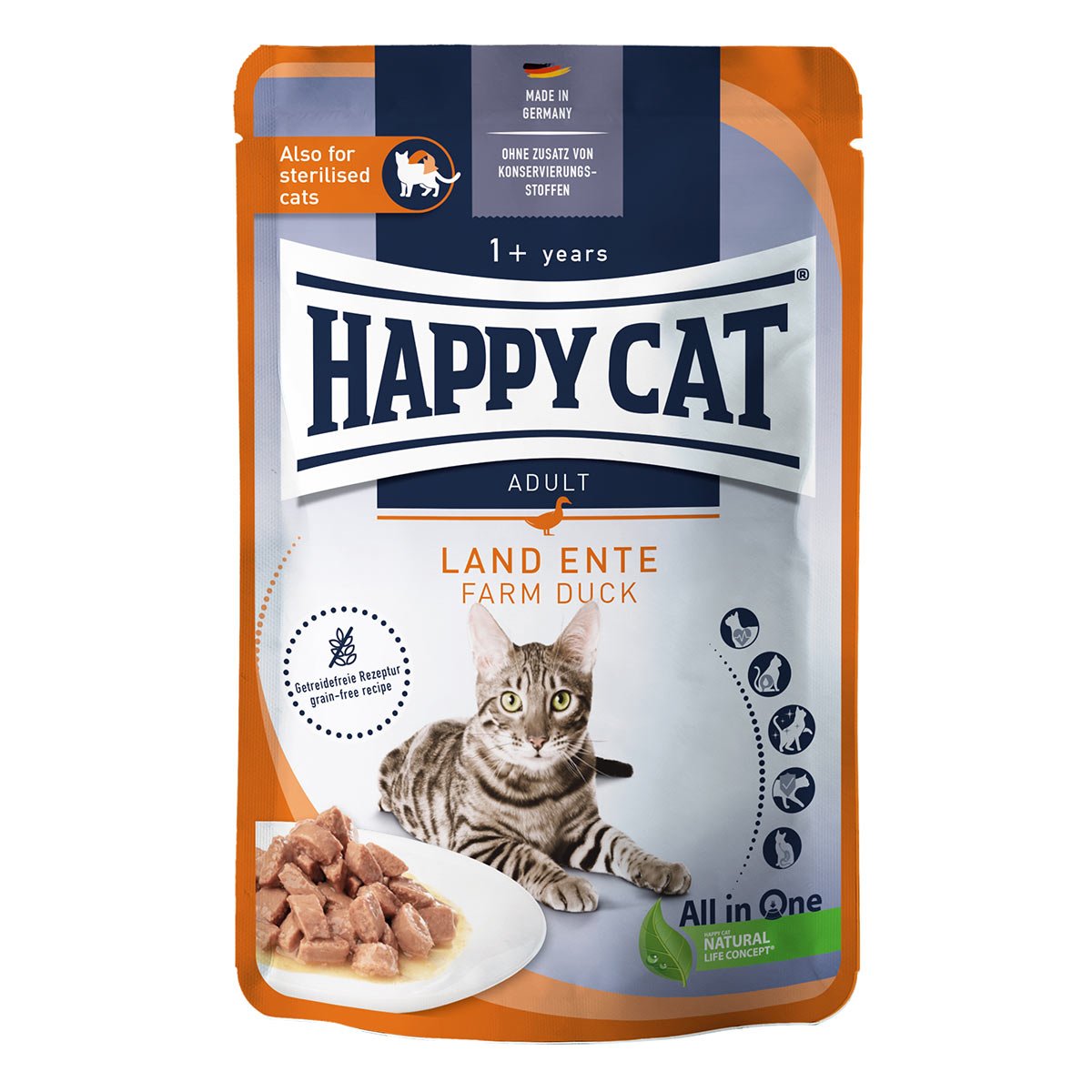 Levně Happy Cat Tray Culinary Meat in Sauce venkovská kachna 12 × 85 g