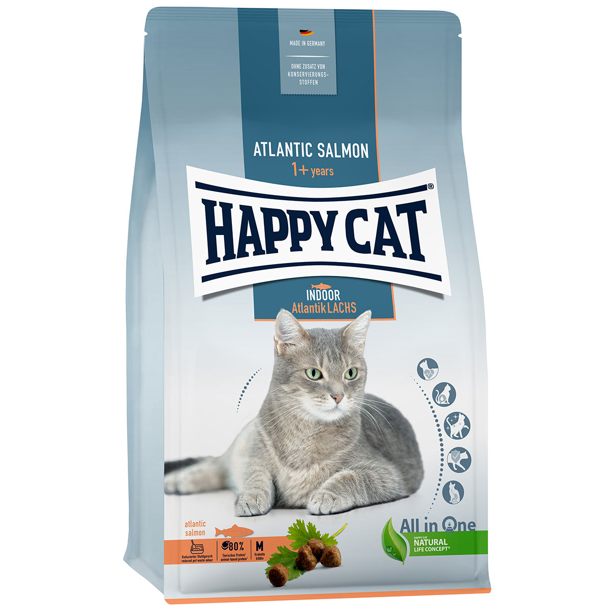 Happy Cat Indoor Adult atlantický losos 1,3 kg