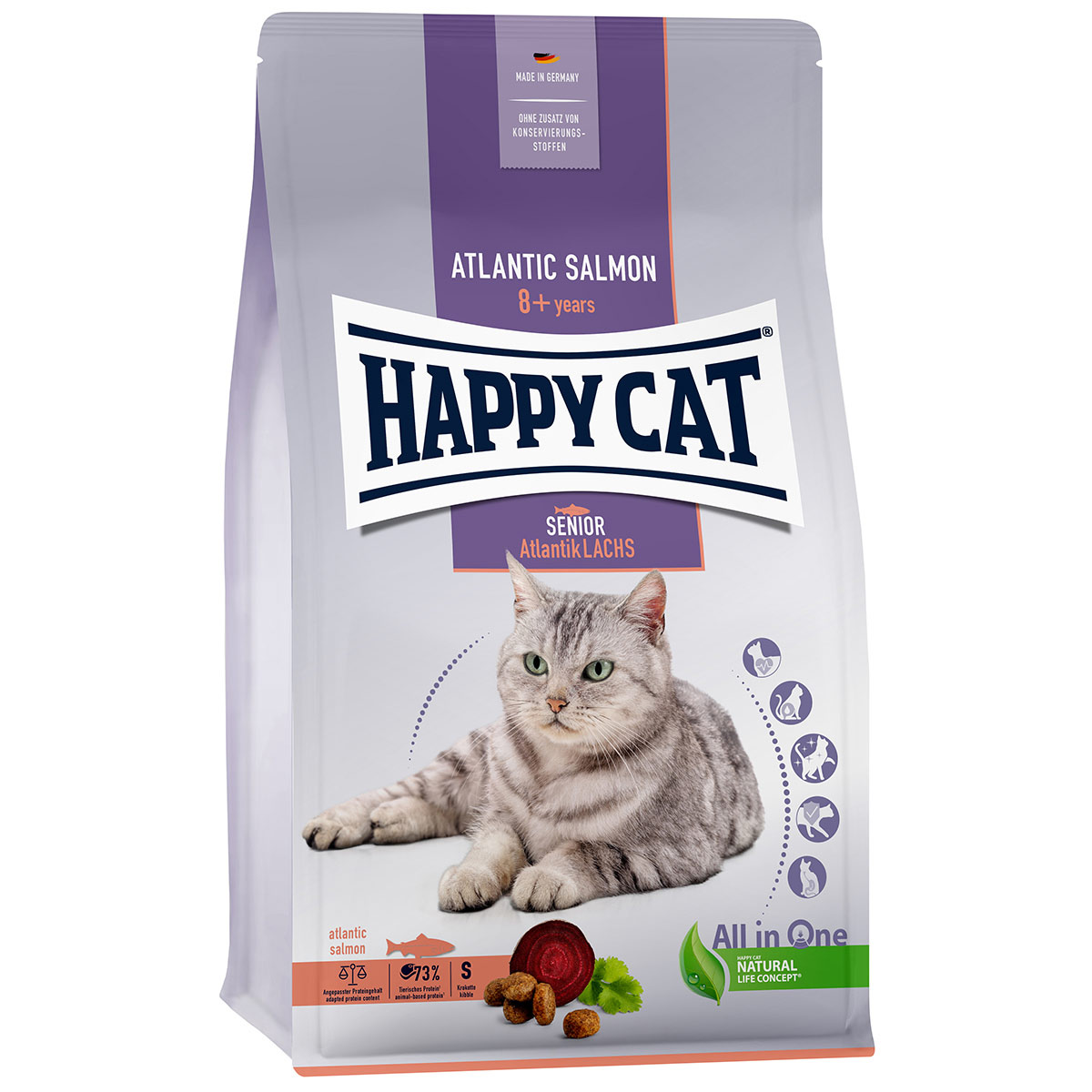 Happy Cat Senior atlantský losos 1,3 kg