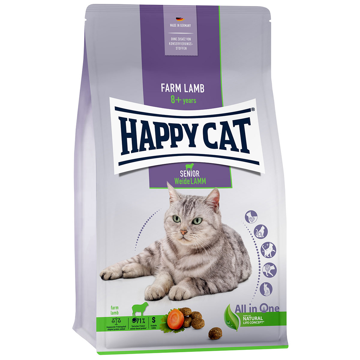 Happy Cat Senior jehněčí z pastvin 4 kg