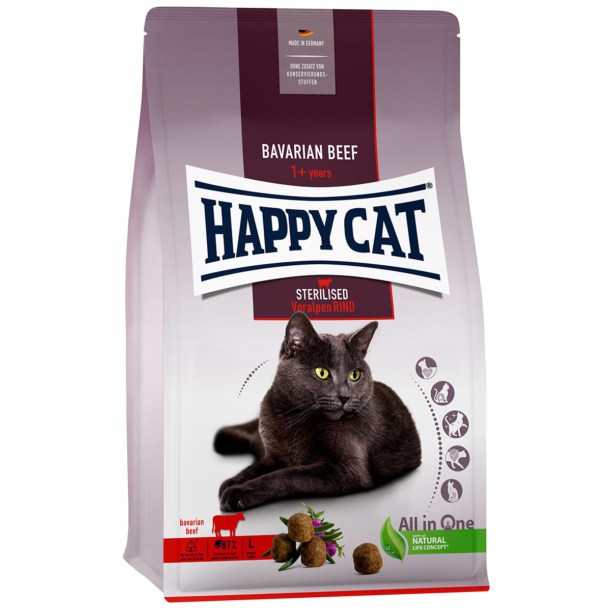 Happy Cat Sterilised Adult hovězí z předhůří Alp 1,3 kg