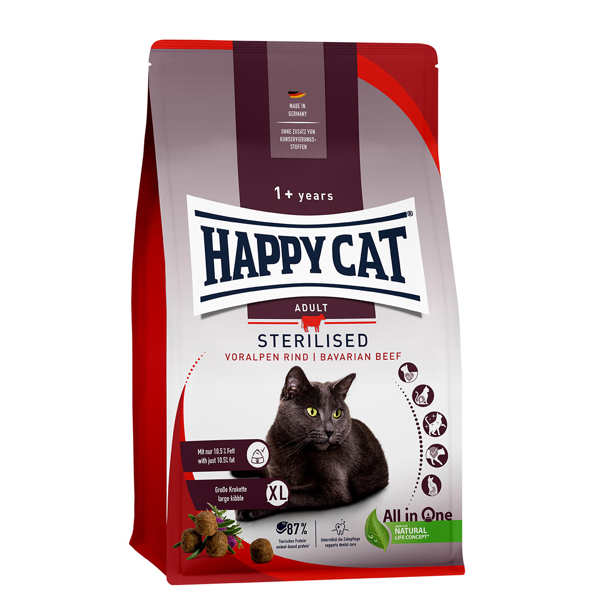 Happy Cat Sterilised Adult hovězí z předhůří Alp 10 kg