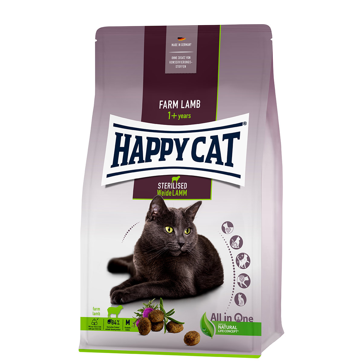 Happy Cat Sterilised Adult Weide Lamm 300g