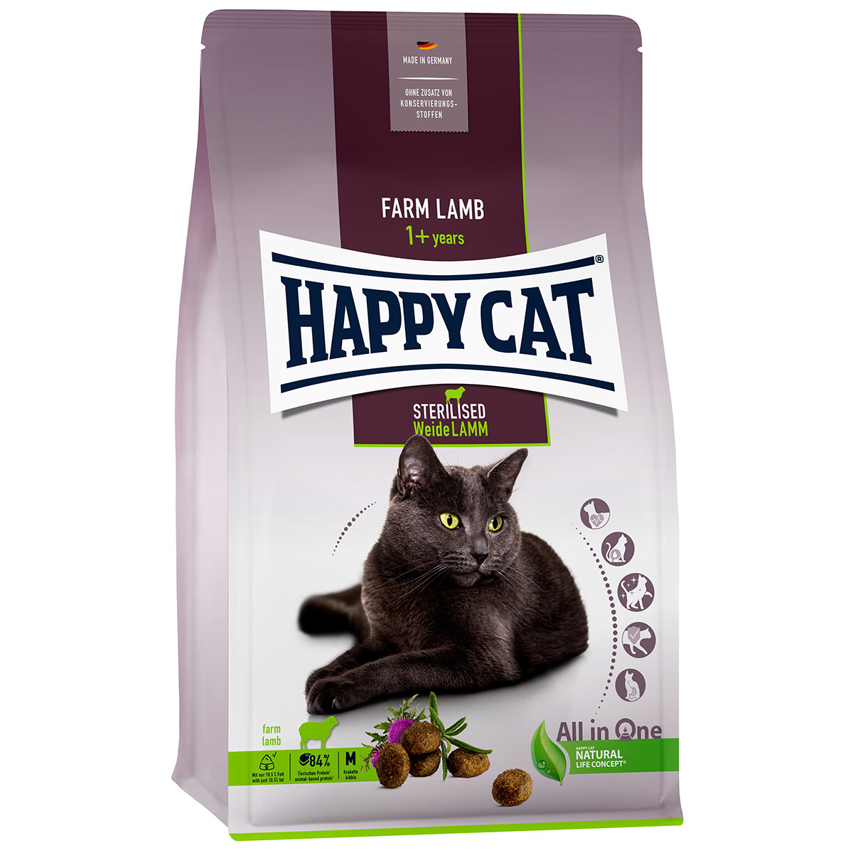 Happy Cat Sterilised Adult jehněčí maso z pastvin 1,3 kg