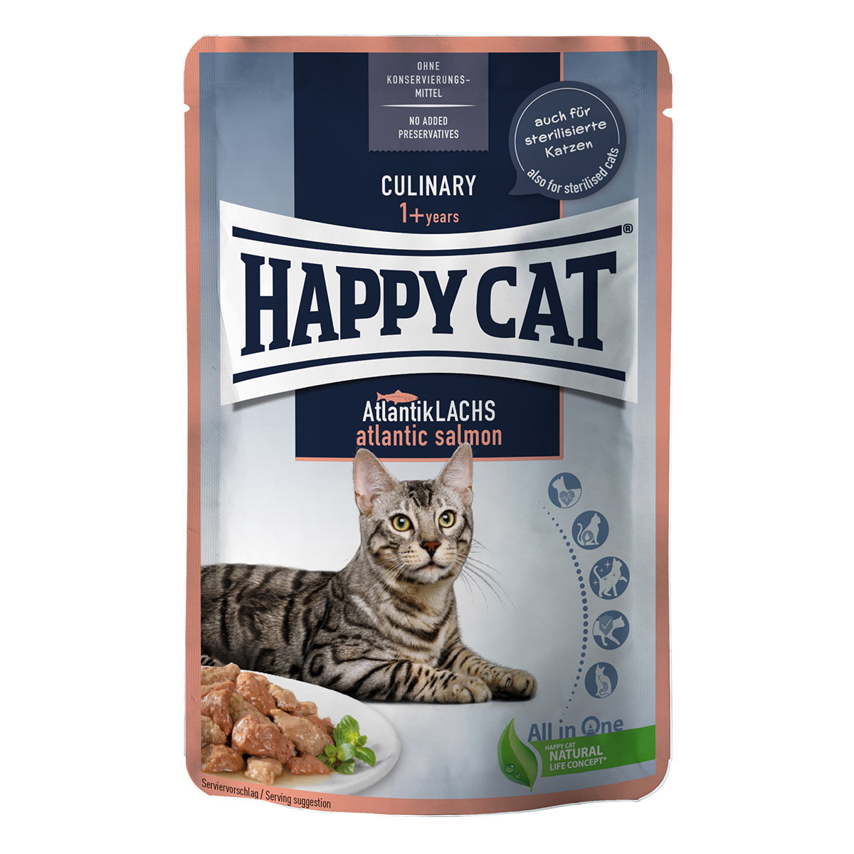 Happy Cat Tray Culinary Meat in Sauce atlantický losos 12 × 85 g