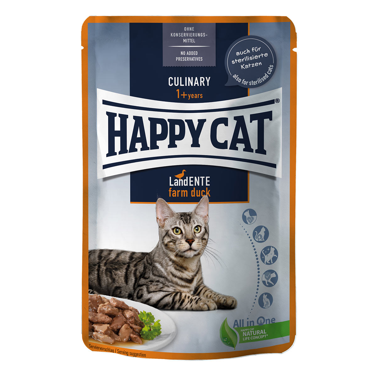 Happy Cat Tray Culinary Meat in Sauce venkovská kachna 12 × 85 g
