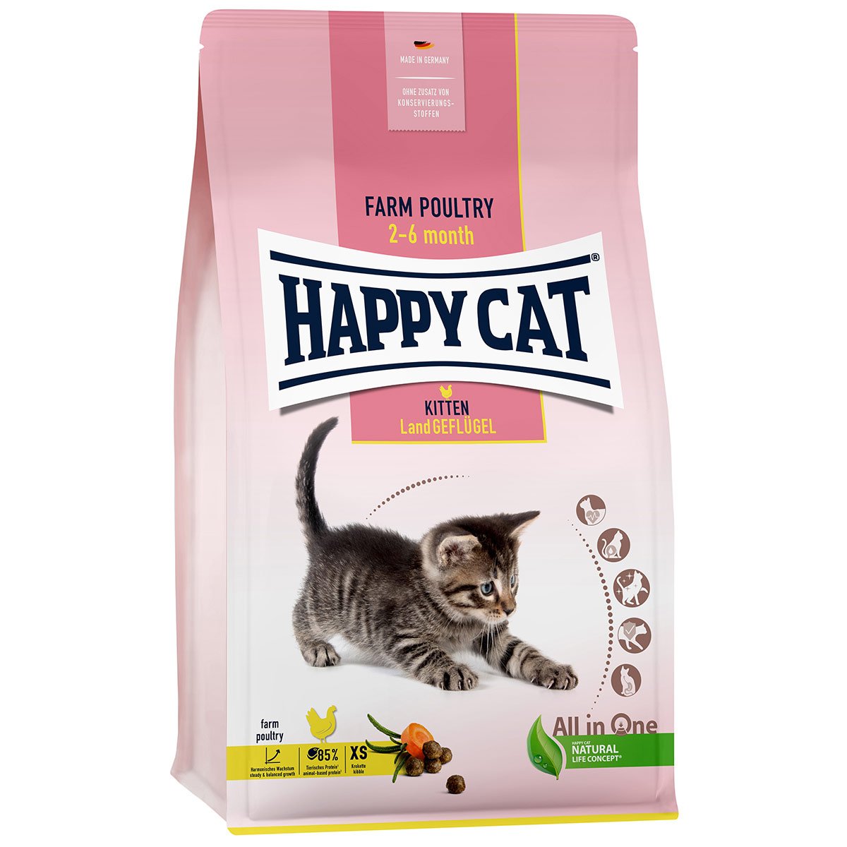 Happy Cat Young Kitten Land Geflügel 4×1,3kg