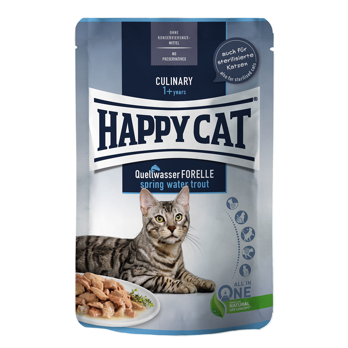 Happy Cat Culinary Meat in Sauce Quellwasser Forelle 24x85g