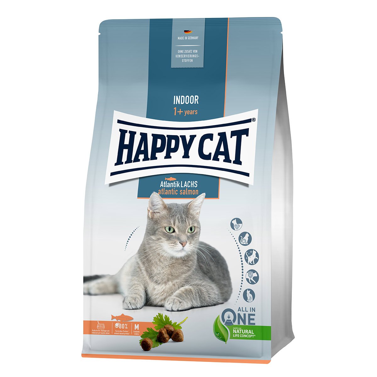 Happy Cat Indoor Adult Atlantik Lachs 3x4kg