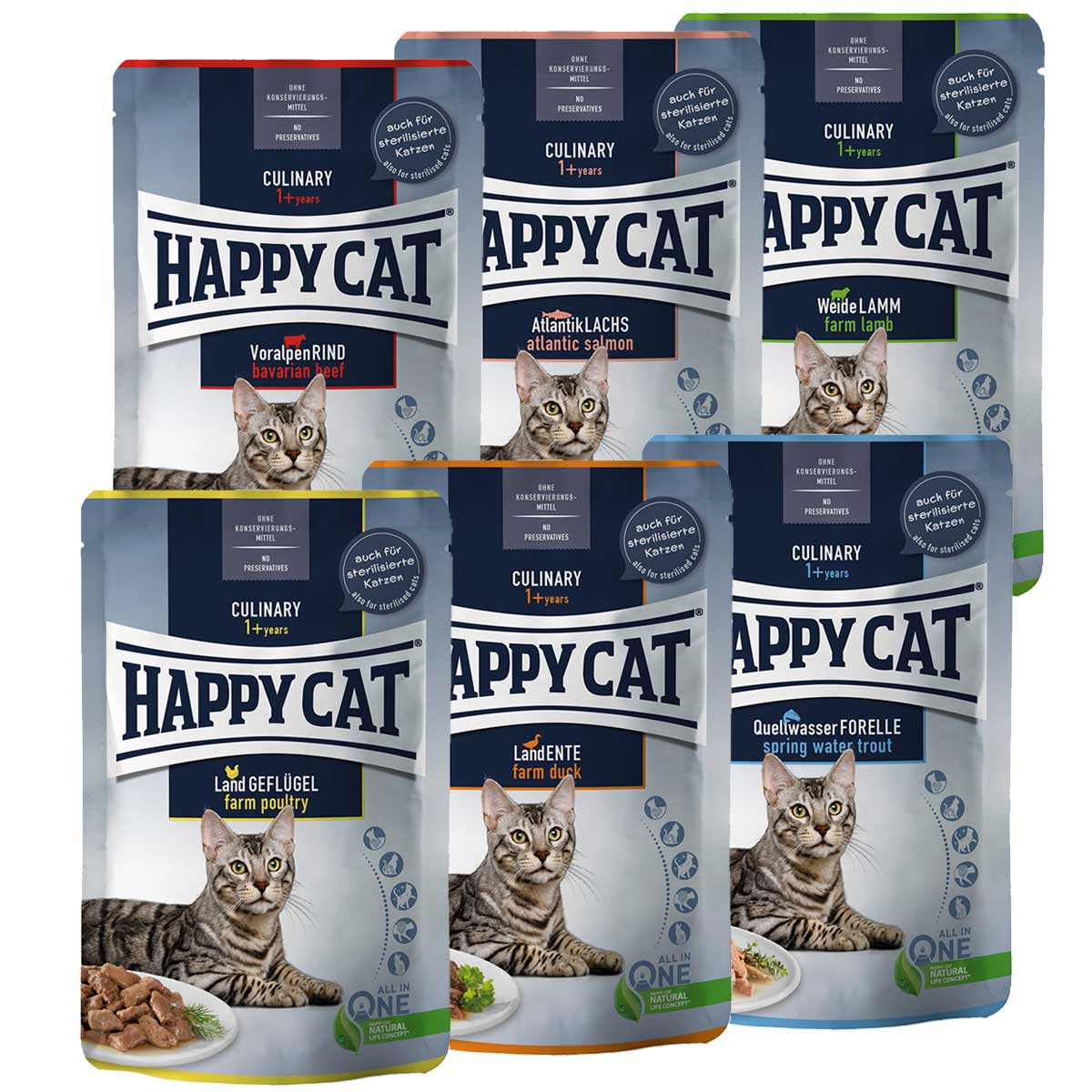 Happy Cat Mixpaket Culinary Meat in Sauce 48x85g