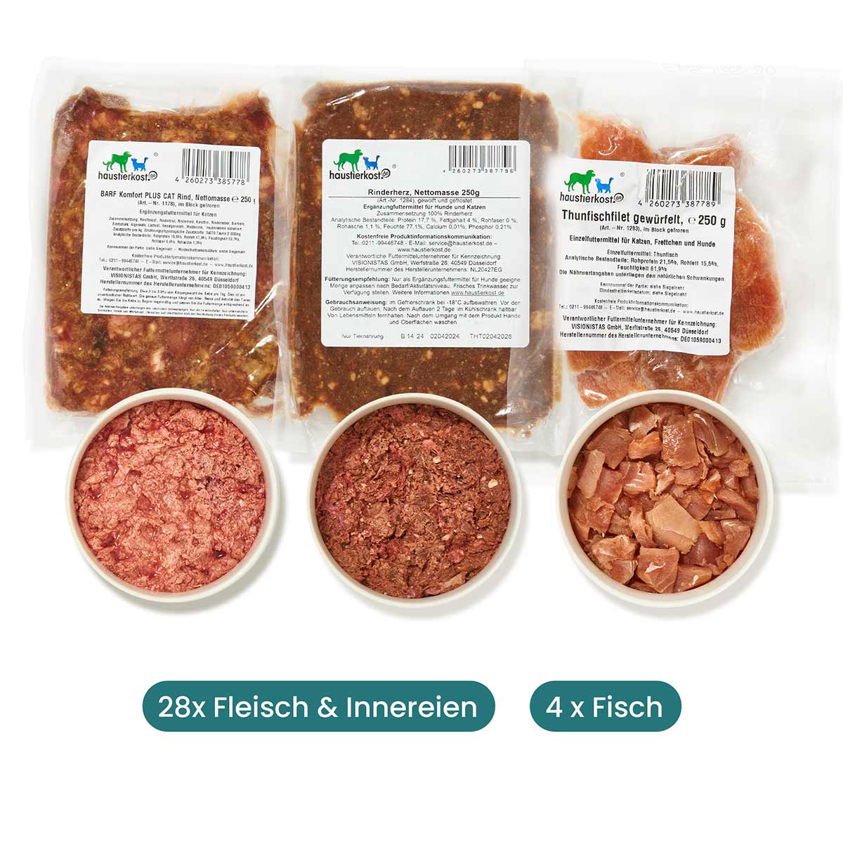 Haustierkost Probierpaket für Katzen 8 kg