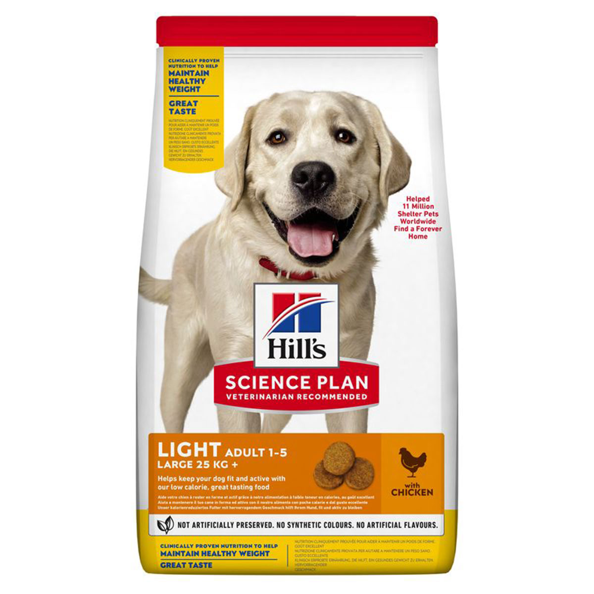 Hill's Science Plan Light Large Breed Adult krmivo pro psy, kuře, 14 kg